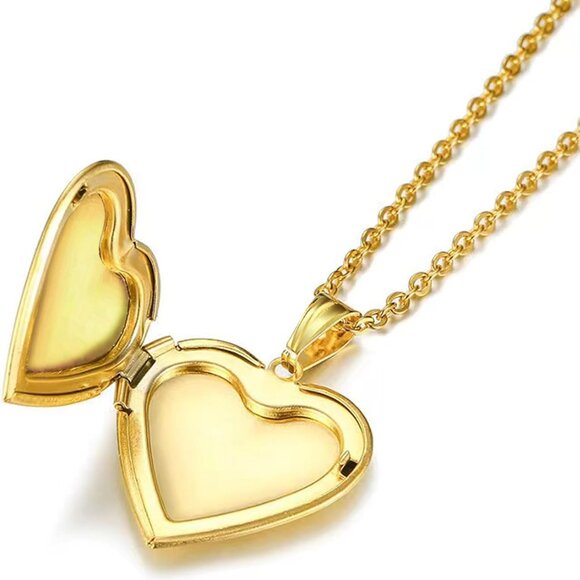 Love Heart Locket Necklace that Holds Pictures Polished Lockets Necklaces Birthd - Picture 6 of 7